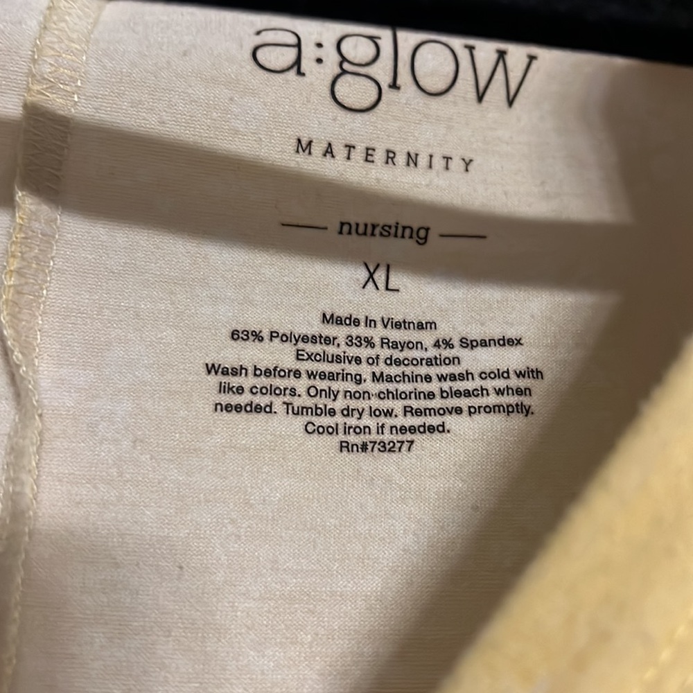 Aglow Maternity/Nursing Yellow Top- Size XL - Picture 4 of 5